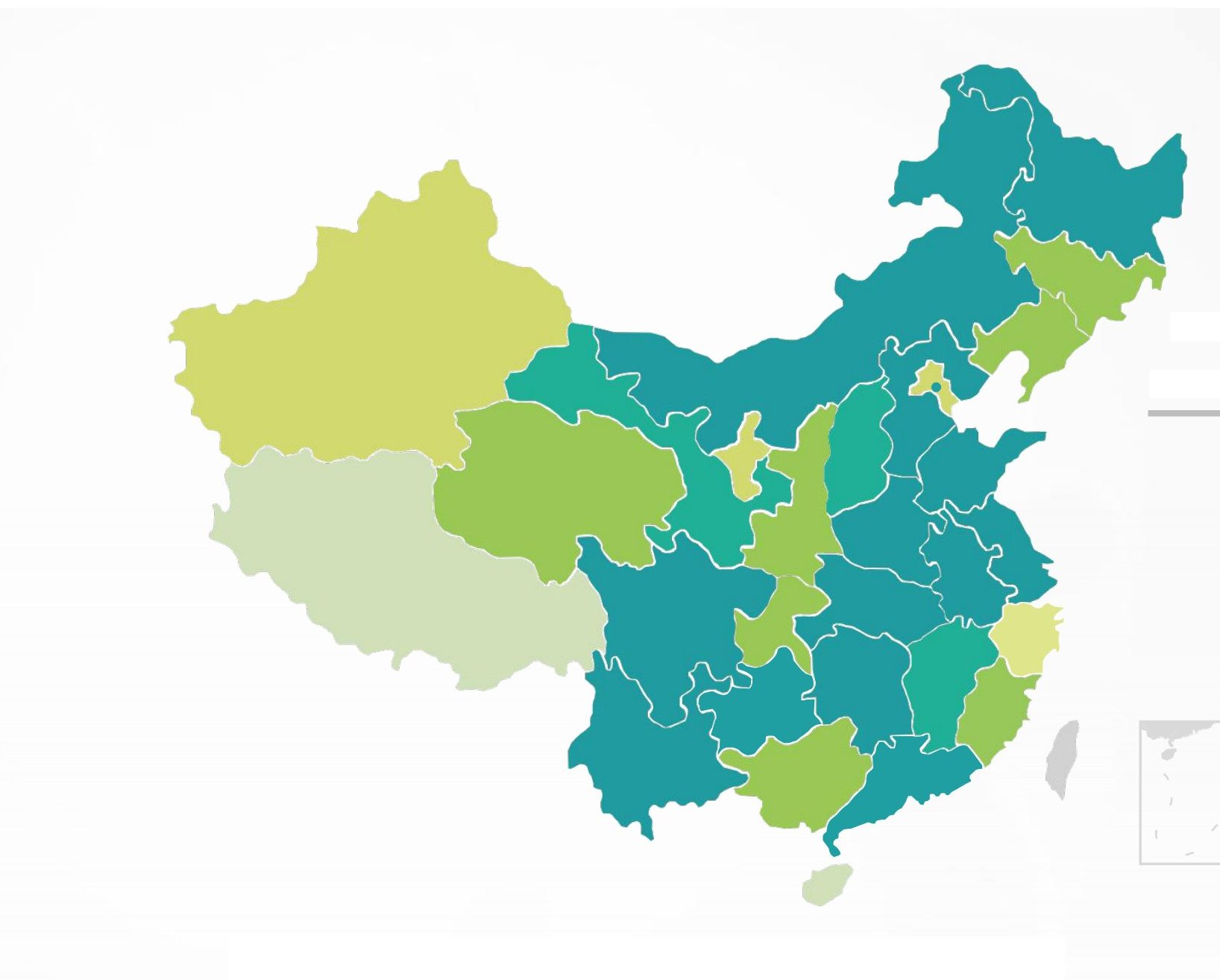 Coverage map of China showing platform presence across all provinces